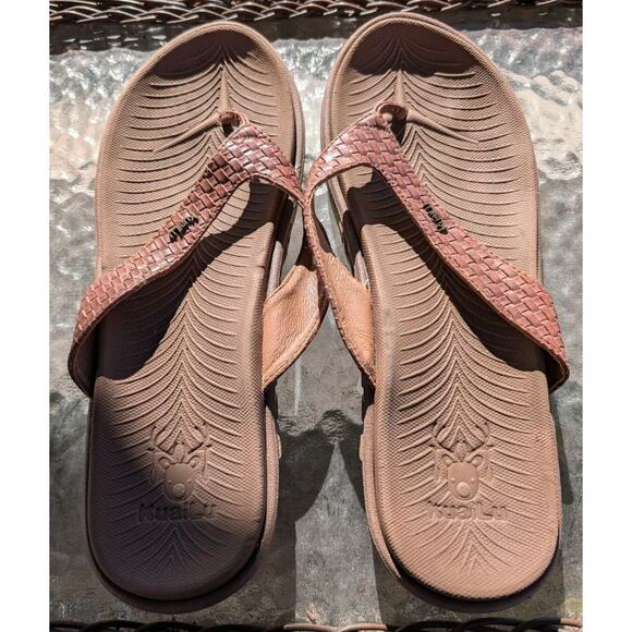 Men's Kuailu Brown Flip Flops Sandals 2.0 Size 43 EU 10 US Yoga Mat Foam Thongs - Picture 1 of 5